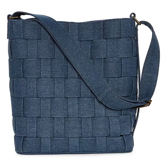 a.n.a Cynthia Woven Bucket Bag - Denim - Picture 1 of 8
